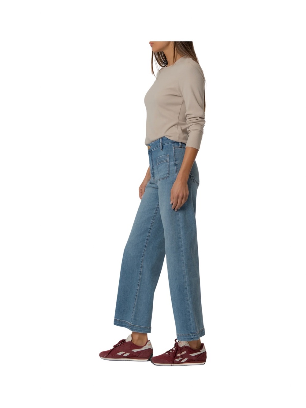 Kut From The Kloth Meg High Rise Wide Leg Patch Pocket Denim Jeans NWT Size 2P - Picture 3 of 9